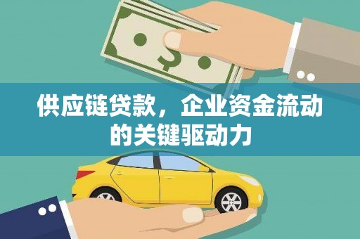广水供应链贷款，企业资金流动的关键驱动力
