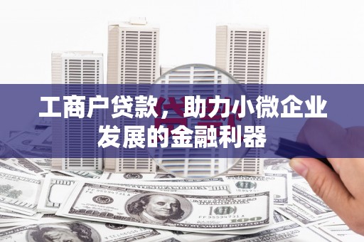 贺州工商户贷款，助力小微企业发展的金融利器