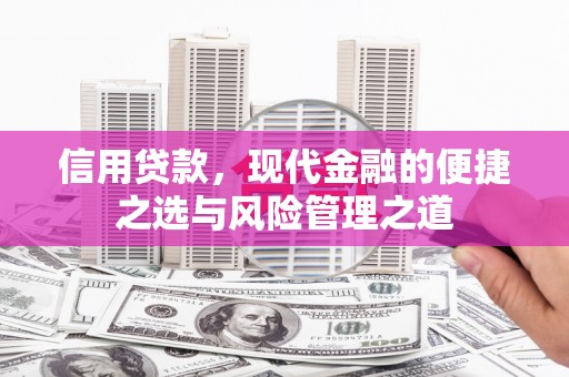 前锋信用贷款，现代金融的便捷之选与风险管理之道