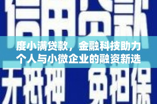 抚州度小满贷款，金融科技助力个人与小微企业的融资新选择